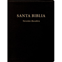 Santa Biblia, Versión Recobro (Con notas, negro, piel fabricada, 10" x 7 1/8")