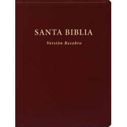 Santa Biblia, Versión Recobro (Con notas, granate, piel fabricada, 10" x 7 1/8")