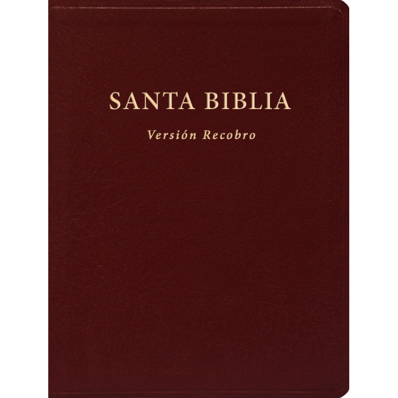 Santa Biblia, Versión Recobro (Con notas, granate, piel fabricada, 10" x 7 1/8")