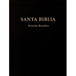Santa Biblia, Versión Recobro (Con notas, negro, tapa dura, 10" x 7 1/8")