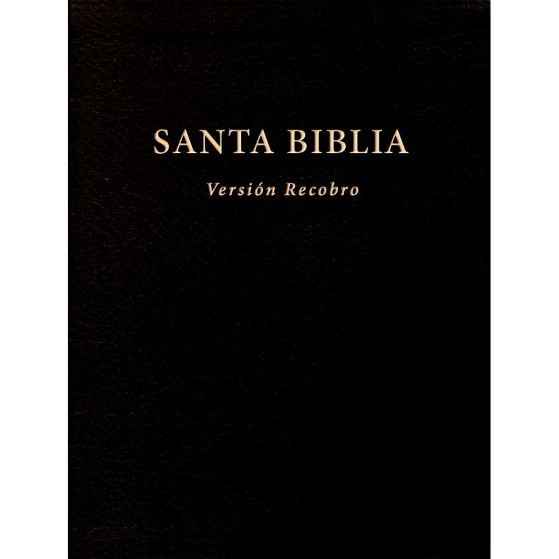 Santa Biblia, Versión Recobro (Con notas, negro, tapa dura, 10" x 7 1/8")